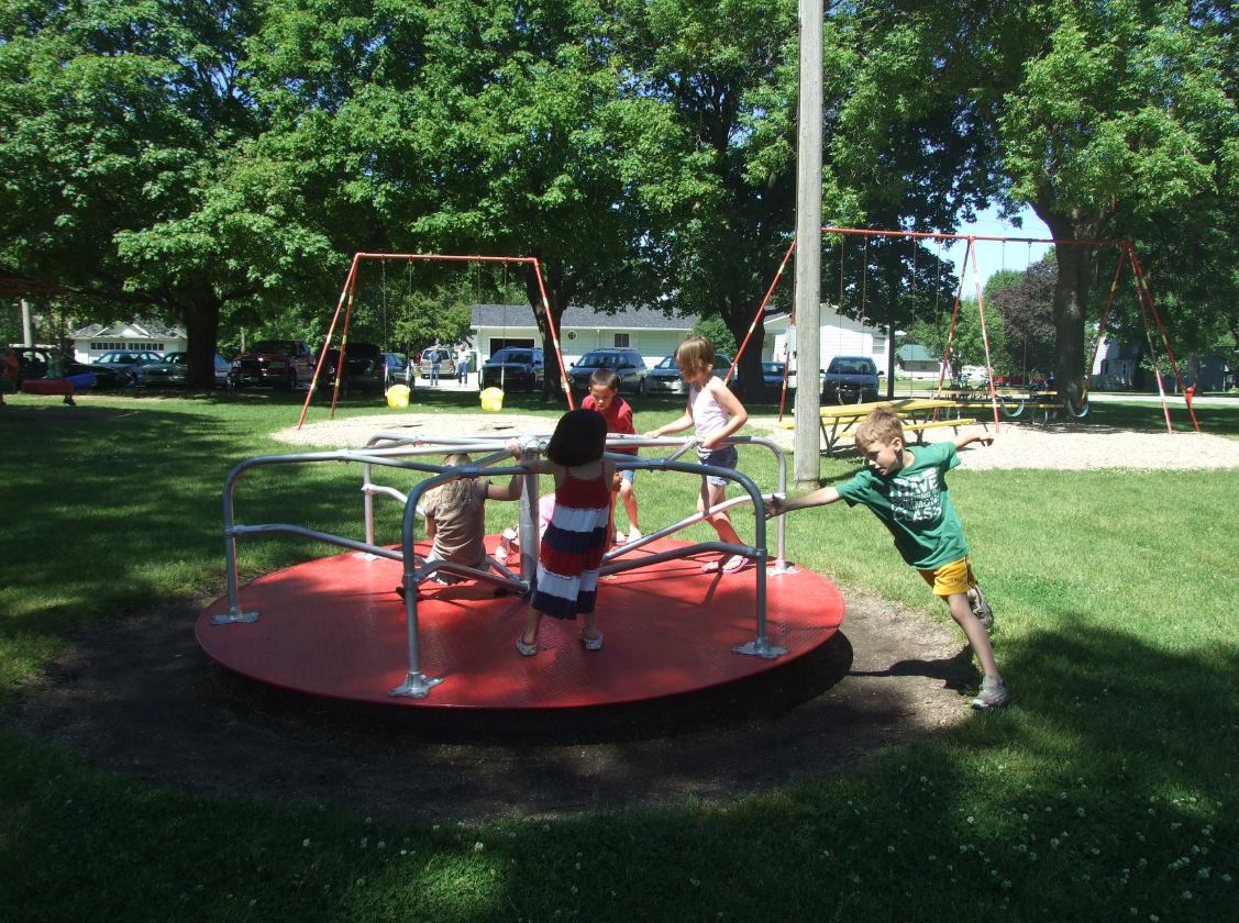 Kids on merry-go-round